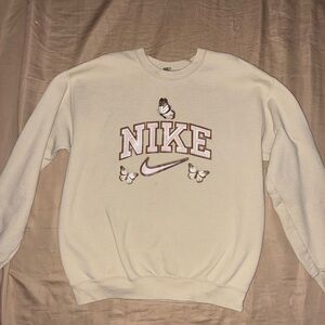 Gildan Cream Women’s Nike Butterfly Crewneck Sweatshirt